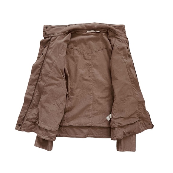 DKNY Military Utility Jacket Tan Brown Cotton Hip Length Neutral Size Small - Picture 3 of 16